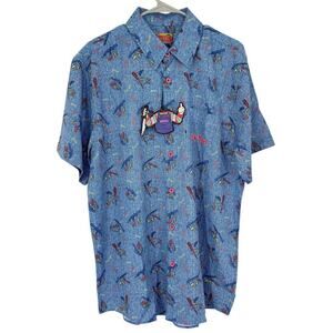 Dixxon Flannel The Good Guy Chucky Short Sleeve Button Up Party Shirt Large NEW